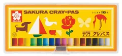(まとめ）サクラクレパス クレパス太巻16色　ソフトケース入り LP16S 【×10セット】
