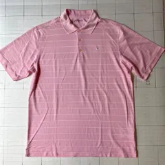 ト2508-①-4989 ナイキゴルフ　NIKE GOLF ドライフィット　ボーダーポロシャツ　ピンク　XL