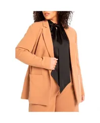 【送料無料】 エロクイ レディース ジャケット・ブルゾン アウター Plus Size The 365 Suit Patch Pocket Blazer Biscuit