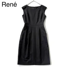 RENE ルネ ドット バルーン コートワンピース 黒38 ビジュー