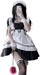 【HH5】　メイド服 コスプレ (7点セット/ミニ丈) Mサイズ