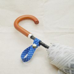 傘ストラップ 青に白ドット