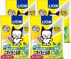 【４個セット】ニオイをとる砂　リラックスグリーンの香り ５Ｌ