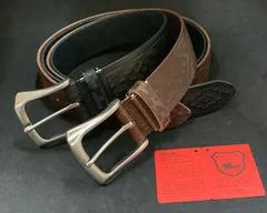 【栃木レザー】 40ミリ幅 本革ベルトネイティブ柄【オルテガ】 クラフトロール仕上げ 型押し ワンピンベルト 115cm 匠仕上げサイズカット調整可能 牛革 天然皮革の経年変化を存分にご体感ください。無骨 メンズ レディース 男女兼用 自社生産 日本製