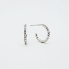 ティファニー メトロ フープ ピアス スモール ダイヤモンド 0.34ct 750WG SAランク