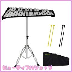 鉄琴 グロッケンシュピール 卓上ベル 半音階 スタンド付き マレット