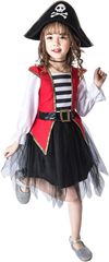 コスプレ 海賊 女の子 衣装 子供 パイレーツ ハロウィン 仮装 少女 全身 コスチューム( S)