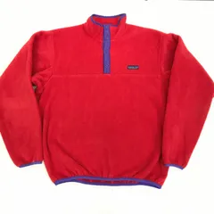 【物流センター】 中古 patagonia | パタゴニア セーター パタゴニア 80年代 USA製 三角タグ SYNCHILLA シンチラ スナップT 25541 レッド L 表記 長袖 レッド サイズ：L 【906】