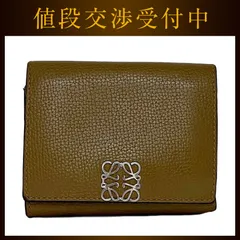 ロエベ 三つ折り 財布 トライフォールド ウォレット ブラウン アナグラム