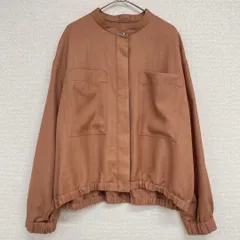 ◎Leilian　レリアン　2023年　ブルゾン　ノーカラージャケット　胸ポケット　比翼　ポリエステル　M　a00120