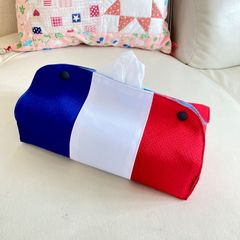 No.514 フランスカラー　置き型ティッシュボックスケース　ハンドメイド