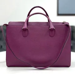 ヴァレクストラ　ビジネスバッグ　2way　レザー　パープル　美品☆のサムネイル
