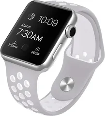 Pellforia アップルウォッチ バンド ベルト シリコン製(グレー x 白,  Lサイズ(42/44/45/49ｍｍ))