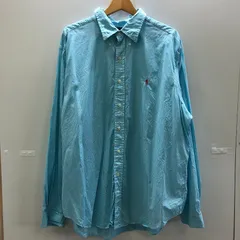 Ralph Lauren CLASSIC FIT　長袖 シャツ 90年代 vintage ヴィンテージ BD ボタンダウンシャツ チェック柄 ギンガムチェック ピンクポニー刺繍 90’s SRILANKA製 メンズ XXL ブルー