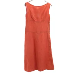 agnes b. アニエスベー フランス製 リネン ノースリーブ ワンピース 36 オレンジ レディース 古着