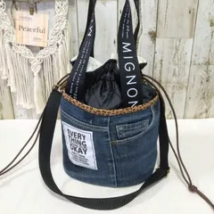 №689【DENIM✖️Leopard巾着バケツBAG】DENIM Remake №689【DENIM✖️Leopard巾着バケツBAG】DENIM Remake