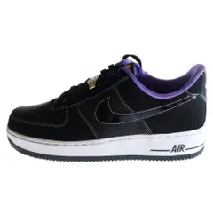 NIKE (ナイキ) AIR FORCE 1 07 LV8 EMB エアフォース 1 ローカットスニーカー ブラック/パープル 9.5/27.5cm DR9866-001