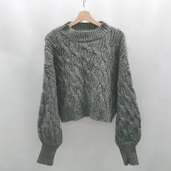 ◇ ⊇ Bab バブ ケーブル編み 長袖 ハイネックニット サイズF グレー系 レディース E  【1506230026814】