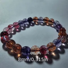 ☆展☆大玉レインボー＆チャクラカラーブレス❀高品質スーパーセブン