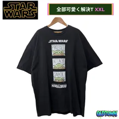 スターウォーズ Tシャツ XXLサイズ ブラック STAR WARS マンダロリアン ベビーヨーダー ヨーダ キャラ 映画 ムービーT ムービー キャラクター キャラT ユニセックス 00s ティースタイルド 2XL グローグー 古着 A827
