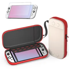 ★即日発送★SWITCH 2 ケース+ 1枚 HDガラス強化保護フィルム Ninten-do Switch 2 用 保護ケース カバー EVA 収納バッグ 防塵 防水 耐衝撃 軽量 全面保護型 持ち運び便利 (Beige)