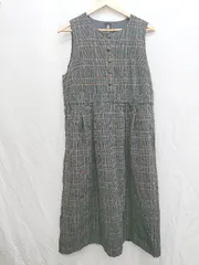 ◇ merlot メルロー チェック 膝下丈 ワンピース グレー マルチ レディース P  【1406240048656】