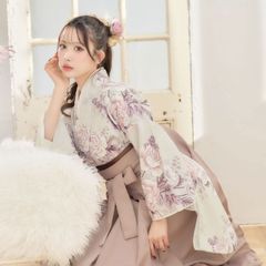 新品袴3点セット 卒業式 小学生 大学生 ピンク 紫 グレージュ ローズベージュ 黒 ブラック 88RBJ/BK
