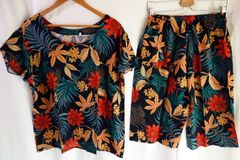 ベトナムパジャマ風セットアップ㊽〈ドーボーđồ bộ〉ルームウェア/夏のパジャマ/涼しい/新品/アジア/エスニック/ベトナム服