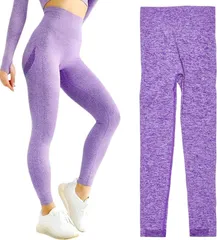 bokobon(ボコボン) ジムウェア ヨガパンツ レギンス レディース ヨガウェア 10分丈 吸水性 速乾性 スポーツウェア ハイウエスト 筋トレ( パープル,  S)