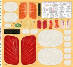国産生地　パネル生地　お寿司屋さん　まぐろ　サーモン　えび　たまご　はまち　おくら