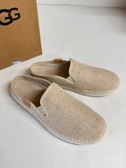 【新品未使用】  UGG 1125093 アグ コットン エスパ風 涼し気 涼しい 通気性 スリッポン スニーカー 靴 レディース W DELU NAT US7.5 24.5cm
