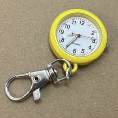 ナースウォッチ シンプルな時計盤で見やすい！脈拍計測 心拍 黄色