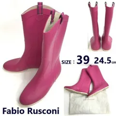 イタリア製★Fabio Rusconi/ファビオルスコーニ★ラバーブーツ/ロングレインブーツ【size39/24.5/pink/ピンク】長靴/Boots/Shoes◆sWB117-6<sale>