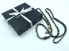 【管理番号134】 シャネル CHANEL ココマーク リード 首輪 ドッグリード 小型犬用 レザー 06 P