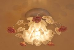 昭和レトロ 花×ピンク ペンダントライト 天井照明 蛍光灯 東芝 レトロ