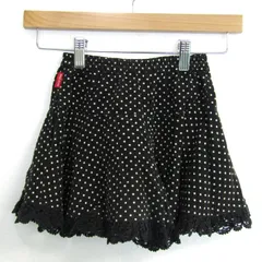 メゾピアノ フレアスカート ドット柄 ボトムス キッズ 女の子用 110サイズ ブラック×ホワイト Mezzo Piano 【中古】
