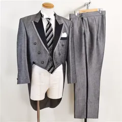 KAJIURA 6つボタン カラー モーニング シングル 7点セット L BB5 新郎 シルバーグレー ヘリンボーン 結婚 ウエディング ブライダル パーティー 貸衣装 3229  5XC105 【送料無料】【中古】【メンズフォーマル】202503