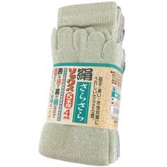 【数量限定】ワークスタイルエース 絹さらさら靴下 5本指靴下 カラーアソート 4足組 24.5~27.0cm AG245