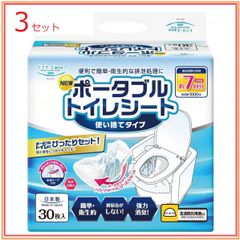 【3個セット】第一衛材 ドクターズone ポータブルトイレシート使い捨て 介護 排泄介助 簡易トイレ 簡単 衛生的 排泄処理 安心の吸収力 強力消臭 日本製 30枚入 DOP-010　防災備蓄品としても