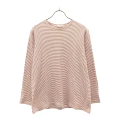 Y's for living ワイズフォーリビング 90s 日本製 ボーダー 長袖 クルーネック カットソー レッド×ホワイト ホームウェア ロンT レディース 古着