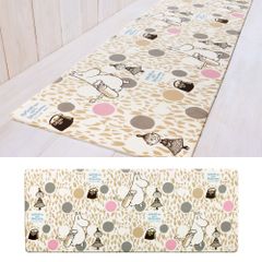 拭ける！ムーミン キッチンマット PVC製 45×120cm サークルベージュ