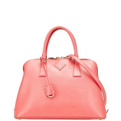 プラダ 三角ロゴプレート ハンドバッグ ショルダーバッグ 2WAY ピンク サフィアーノ レザー レディース PRADA【1-0218563】