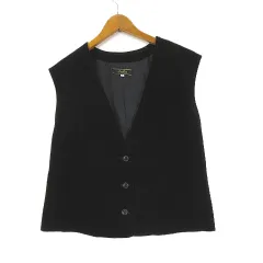 レリアン Leilian Niedieck社 ベルベット ジレ ベスト ベロア M 9 黒 ブラック