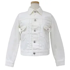 美品 HYKE ハイク UNITED ARROWS 別注 ジャケット サイズ:1(S) ショート デニムジャケット Gジャン コットン ホワイト ユナイテッドアローズ コラボ アウター ブルゾン 日本製【レディース】