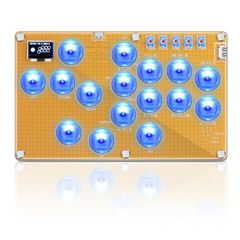 【在庫処分】21.1*12.8*1.2cm A5紙サイズ 日本語説明書付き 格闘ゲーム向け 連射機能 モデルIT-GK01-16 ホットスワップ LEDライト RGB Deckなど対応 Steam (16ボタン PC・PS4・PS3・Switch アーケードコ
