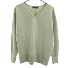 green label relaxing グリーンレーベルリラクシング 長袖 Vネック セーター グリーン系 ニット レディース 古着