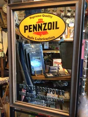 新品 パブミラー 鏡 ペンズオイル アメリカン雑貨 インテリア 小物