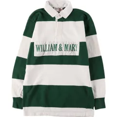 古着 peaness casuals ボーダー柄 長袖 ラガーシャツ USA製 メンズM相当/eaa585298