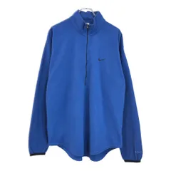 90年代 NIKE ナイキ ハーフジップ フリースジャケット スポーツ ブルー(メンズ XL)中古 古着 U4026