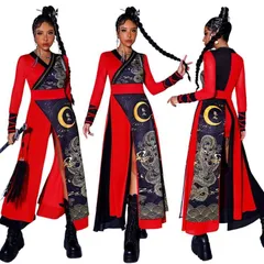 セクシー DS演出服 韓国ダンス衣装 ワンピース 大人 ダンス 衣装 セットアップ チャイナー風 レディース jazz　HIPHOP ステージ衣装 ヒップ